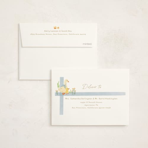 This is a sky kids thank you cards with standard by Creo Study called vintage goose printing on strathmore in standard