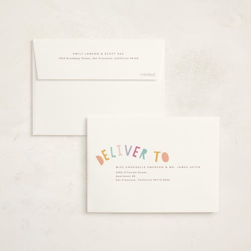 This is a sherbet kids thank you cards with standard by Creo Study called double the fun printing on strathmore in standard