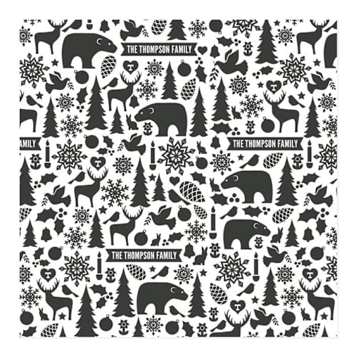 This is a midnight wrapping paper with standard by Jessie Steury called wintery mix printing on wrapping paper in standard