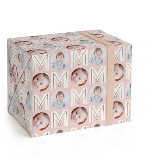This is a cotton candy wrapping paper with standard by Lauren Chism called mom printing on wrapping paper in standard
