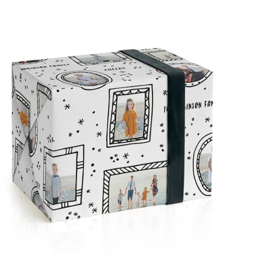 This is a inky wrapping paper with standard by Creo Study called funky frames printing on wrapping paper in standard