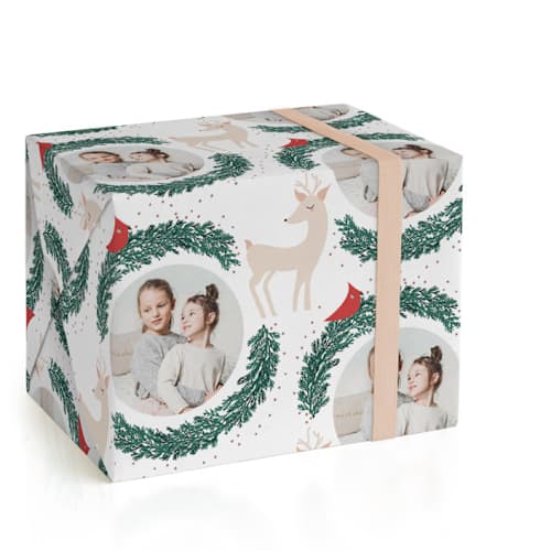 This is a pristine wrapping paper with standard by Creo Study called cutesy woods printing on wrapping paper in standard