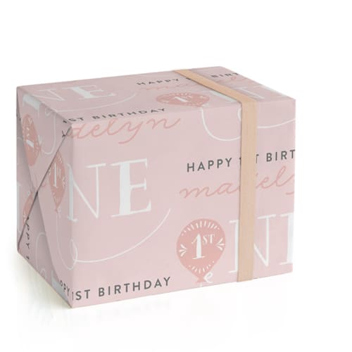This is a cotton candy wrapping paper with standard by Dennis Smith called sweet one printing on wrapping paper in standard