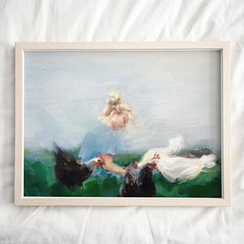 This is a multicolorassorted-colors commission art by jinseikou called impressionistic painting, 8"x10", painting commission in standard