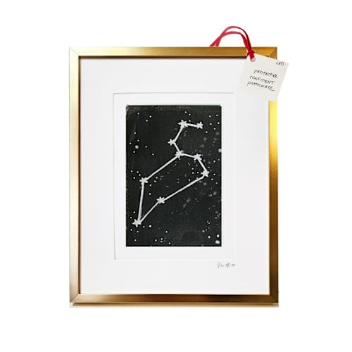 This is a black commission art by AlisonJerry called custom star sign of any month with birthday date and frame 11x14 in standard