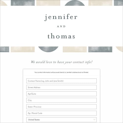 This is a vineyard digital wedding address collection cards by Paden Gillette called abstract shapes printing on digital paper in standard