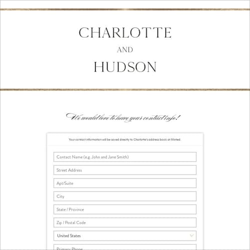 This is a cotton digital wedding address collection cards by Stacey Meacham called heard the news printing on digital paper in standard
