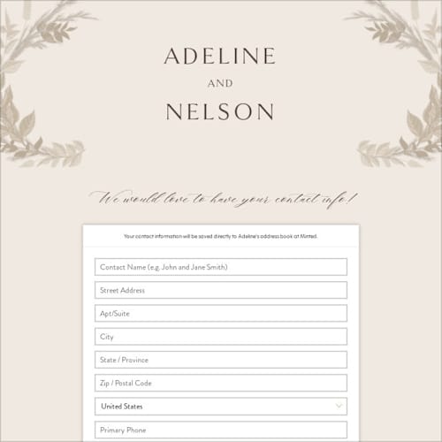 This is a linen digital wedding address collection cards by Erin Deegan called preserved fall botanicals printing on digital paper in standard