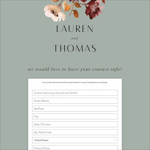 This is a sage digital wedding address collection cards by Petra Kern called serenata printing on digital paper in standard