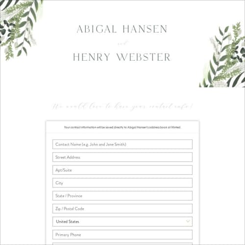 This is a blanco digital wedding address collection cards by Kaydi Bishop called collection printing on digital paper in standard