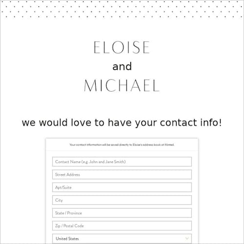 This is a pearl digital wedding address collection cards by Olivia Raufman called of note printing on digital paper in standard