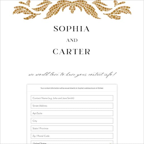 This is a sand digital wedding address collection cards by GeekInk Design called floral mosaic printing on digital paper in standard