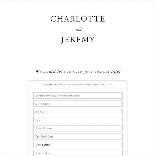 This is a noir digital wedding address collection cards by Kimberly FitzSimons called together with you printing on digital paper in standard