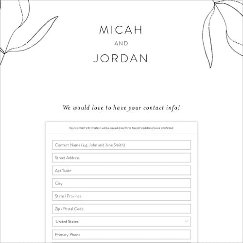 This is a linen digital wedding address collection cards by Carly Reed Walker called denali printing on digital paper in standard