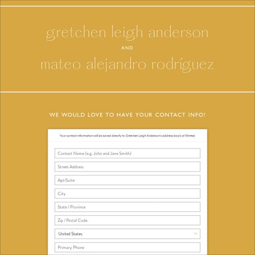This is a sunshine digital wedding address collection cards by Lindsay Stetson Thompson called goldfinch printing on digital paper in standard