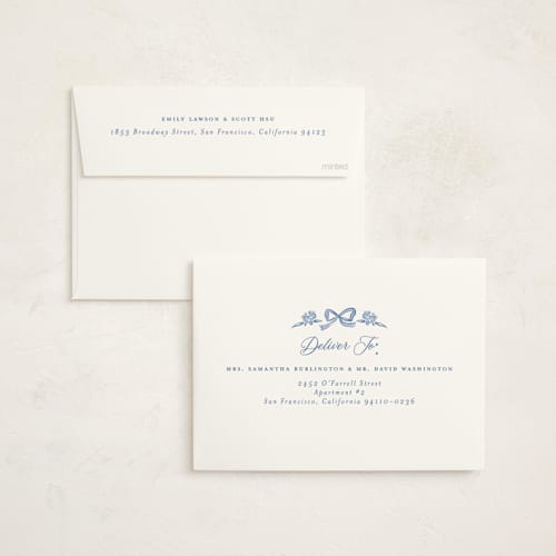 This is a indigo debutante party invitations with standard by Vera Lim called belle printing on signature in standard
