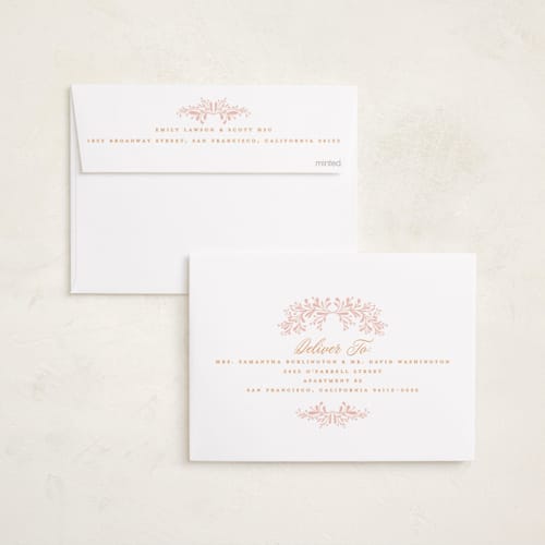 This is a tangerine diwali cards with foil pressed by Kamala Nahas called diwali botanical printing on recycled smooth signature in standard