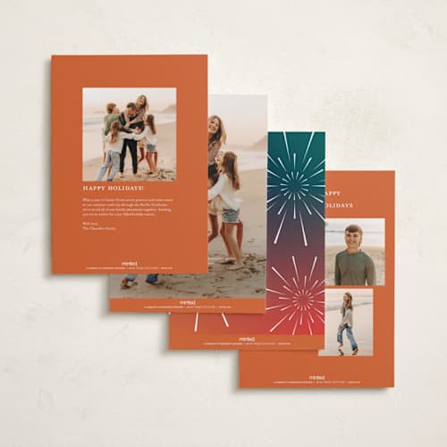 This is a sunset diwali cards with standard by Heather Schertzer called fireworks printing on recycled smooth signature in standard