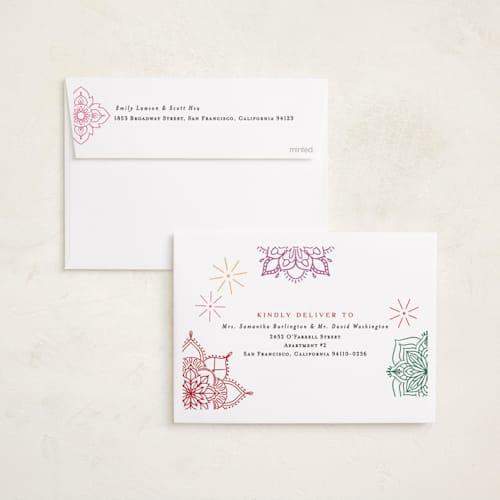 This is a garden diwali cards with standard by Grae called joyous lights printing on recycled smooth signature in standard