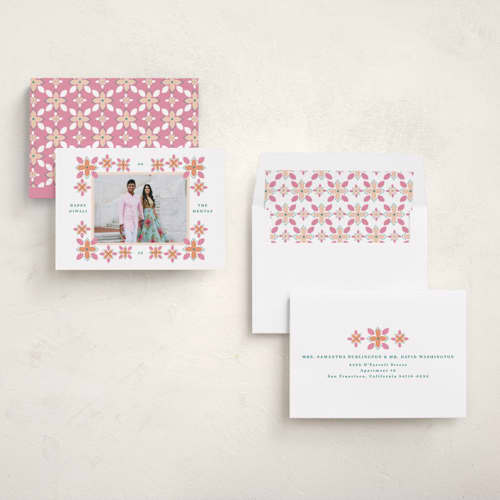 This is a carnation diwali cards with standard by Kanika Mathur called diwali designs printing on recycled smooth signature in standard