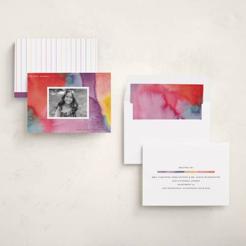 This is a peacock diwali cards with standard by Sumak Studio called vivid printing on recycled smooth signature in standard