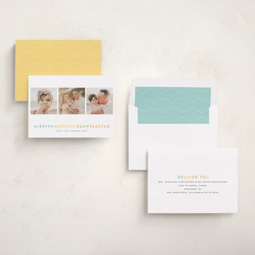 This is a lemon easter photo cards with standard by Jennifer Wick called hippity printing on recycled smooth signature in standard