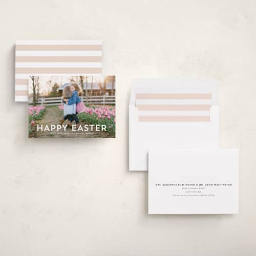 This is a lily easter photo cards with standard by Hooray Creative called modern easter printing on recycled smooth signature in standard