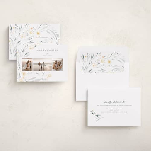 This is a sunshine easter photo cards with standard by Nicoletta Savod called floral trio printing on recycled smooth signature in standard