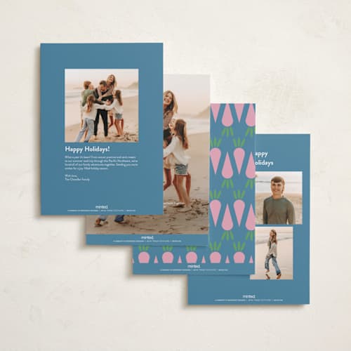 This is a cerulean easter photo cards with standard by Morgan Kendall called rabbit printing on recycled smooth signature in standard