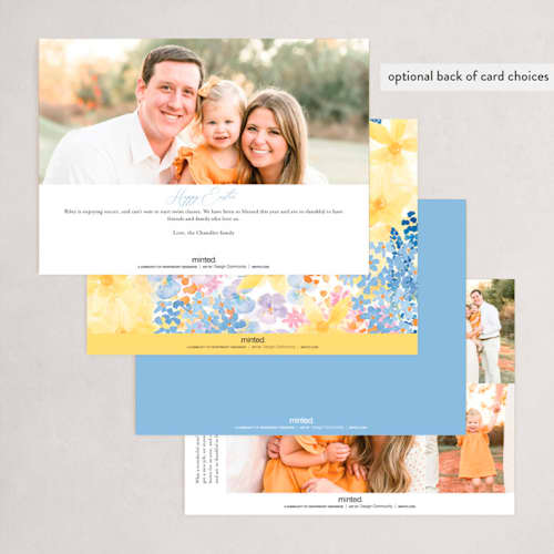 This is a periwinkle easter photo cards with standard by frau brandt called easter meadow printing on recycled smooth signature in standard