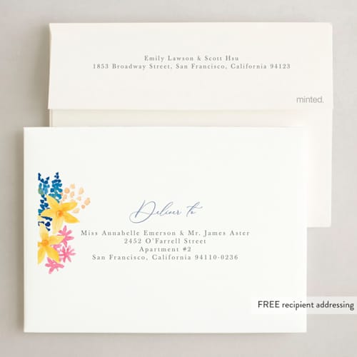 This is a periwinkle easter photo cards with standard by frau brandt called easter meadow printing on recycled smooth signature in standard