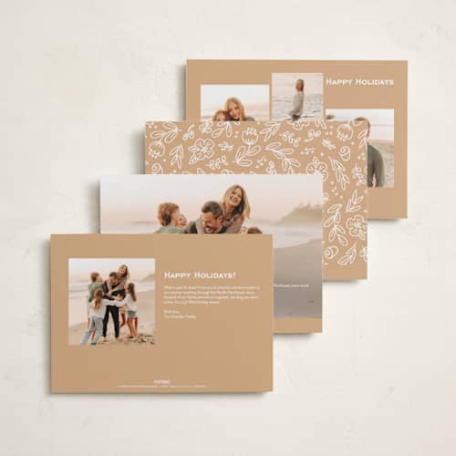 This is a yellow ochre easter photo cards with standard by Hooray Creative called casual script printing on recycled smooth signature in standard