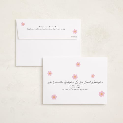 This is a peony easter photo cards with standard by Annie Shapiro called bay printing on recycled smooth signature in standard