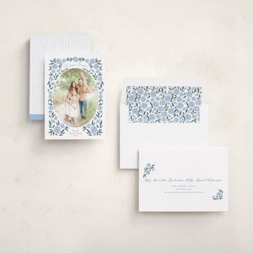 This is a provincial easter photo cards with standard by Jenna Holcomb called easter spring floral printing on recycled smooth signature in standard