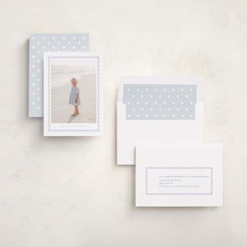 This is a hydrangea easter photo cards with standard by Alexandra Cohn called scalloped easter printing on recycled smooth signature in standard