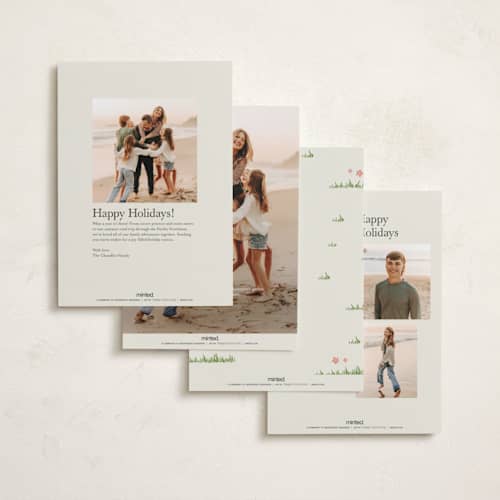 This is a sand easter photo cards with standard by Hannah Williams called easter village printing on recycled smooth signature in standard
