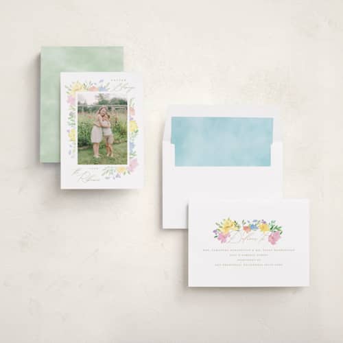 This is a lily easter photo cards with standard by Creo Study called easter florals printing on recycled smooth signature in standard