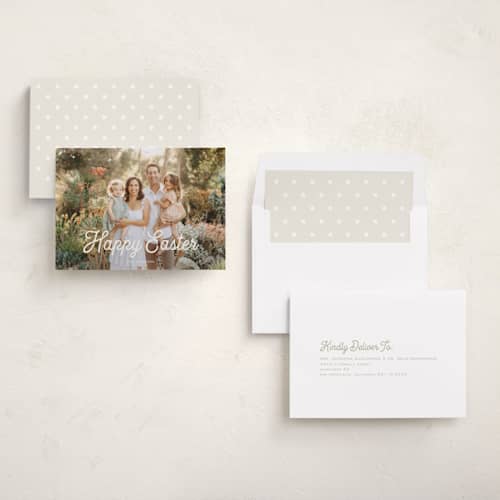 This is a lily easter photo cards with standard by Alexandra Cohn called nostalgic printing on recycled smooth signature in standard