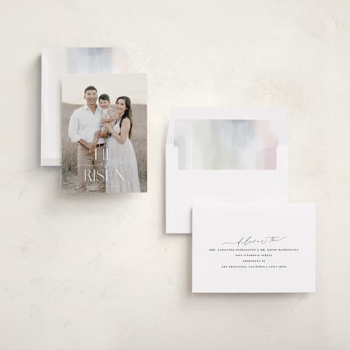 This is a snow easter photo cards with standard by Nicoletta Savod called pure simplicity printing on recycled smooth signature in standard
