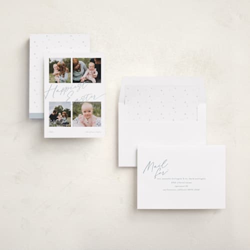 This is a sky easter photo cards with standard by Blustery August called rainier printing on recycled smooth signature in standard