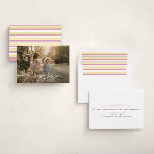 This is a snow easter photo cards with standard by Leia Matt called faubourg printing on recycled smooth signature in standard