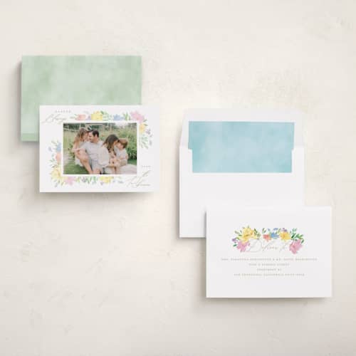 This is a lily easter photo cards with standard by Creo Study called easter florals printing on recycled smooth signature in standard