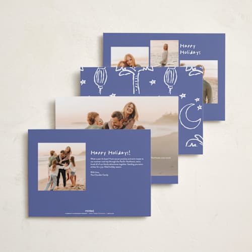 This is a sapphire eid cards with standard by Inkblot Design called doodle eid printing on recycled smooth signature in standard