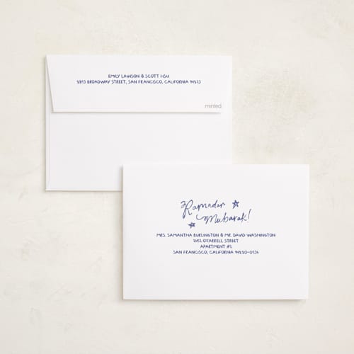 This is a sapphire eid cards with standard by Inkblot Design called doodle eid printing on recycled smooth signature in standard