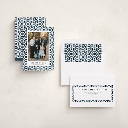 This is a ocean eid cards with standard by Jackie Crawford called painted tiles printing on recycled smooth signature in standard