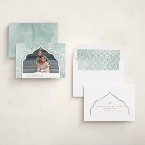 This is a grass eid cards with standard by Creo Study called mosque window printing on recycled smooth signature in standard