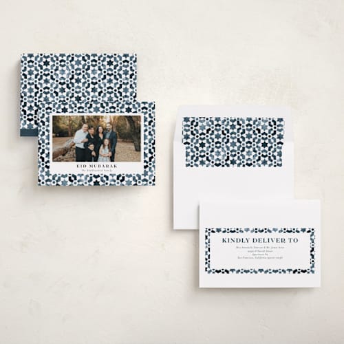 This is a ocean eid cards with standard by Jackie Crawford called painted tiles printing on recycled smooth signature in standard