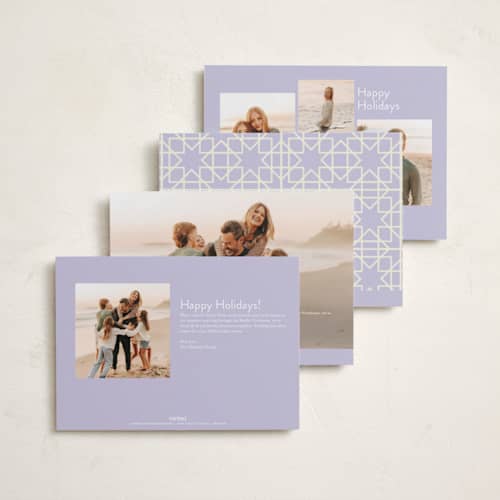 This is a periwinkle eid cards with standard by Inkblot Design called festive shapes printing on recycled smooth signature in standard