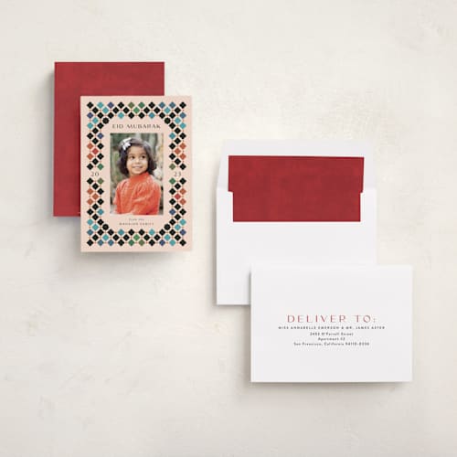 This is a alhambra eid cards with standard by Kamala Nahas called alhambra frame printing on recycled smooth signature in standard