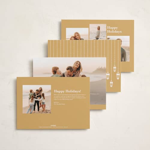 This is a mustard eid cards with standard by Creo Study called lantern chic printing on recycled smooth signature in standard